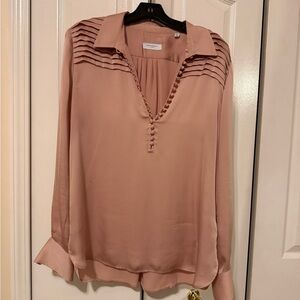 Blush Button-Detail Blouse